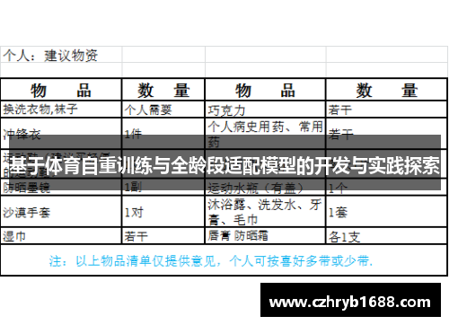 基于体育自重训练与全龄段适配模型的开发与实践探索